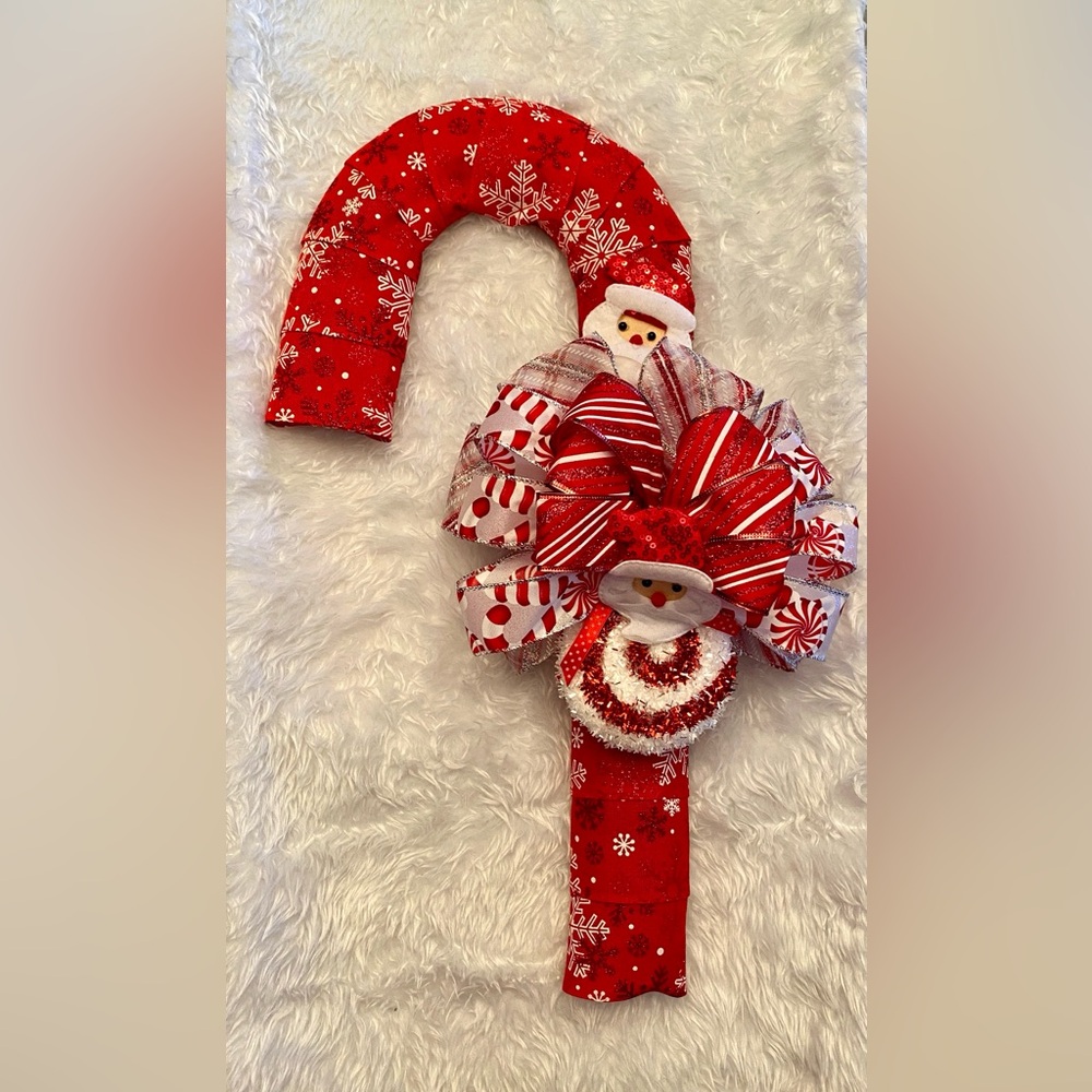 Handmade Candy Cane Holiday Door Hanger
